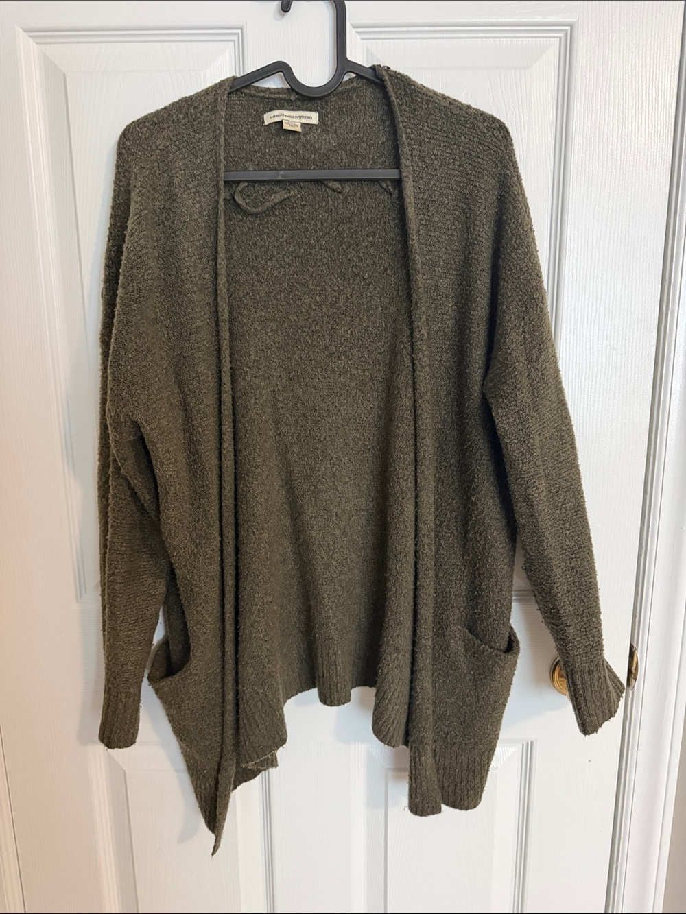 American Eagle Outfitters Olive Green Open-Front Cardigan
